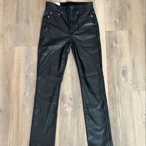 High-Rise Leather Pants